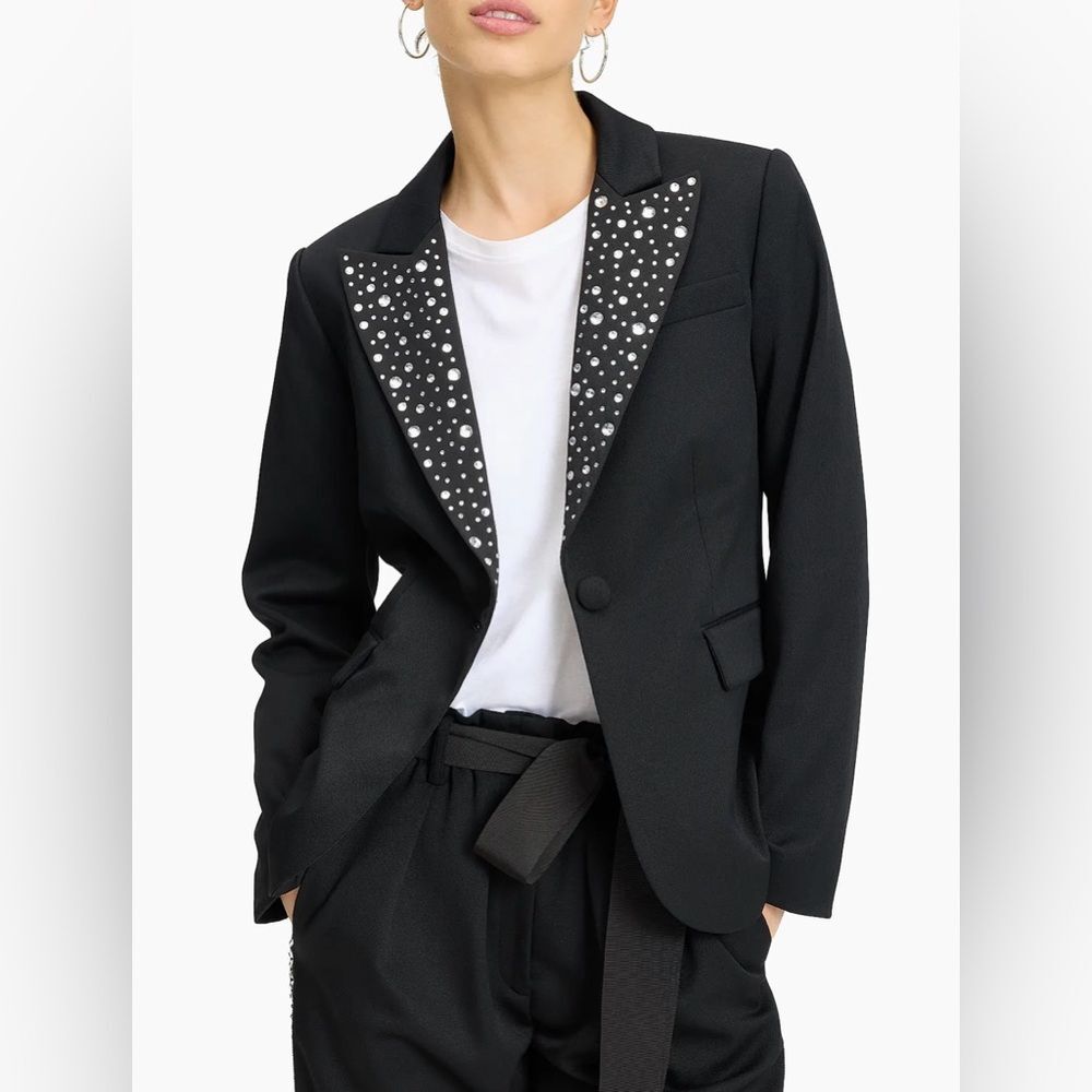 NWT Kate Spade Mainline Avery Embellished Single Breasted Blazer SZ 16